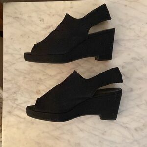 Robert Clergerie black French wedges in excellent condition size 8